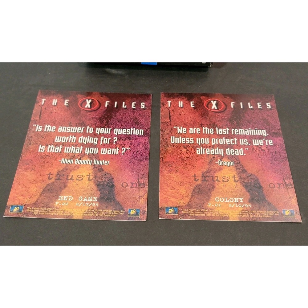 1997 The X-Files - Colony/End Game VHS Tape With (2)‎ Promo Art Cards - Picture 5 of 5
